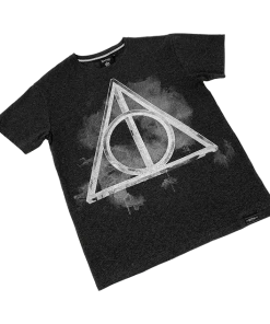 Warner Bros Best Sellers Deathly Hallows Smoky Charcoal T-Shirt