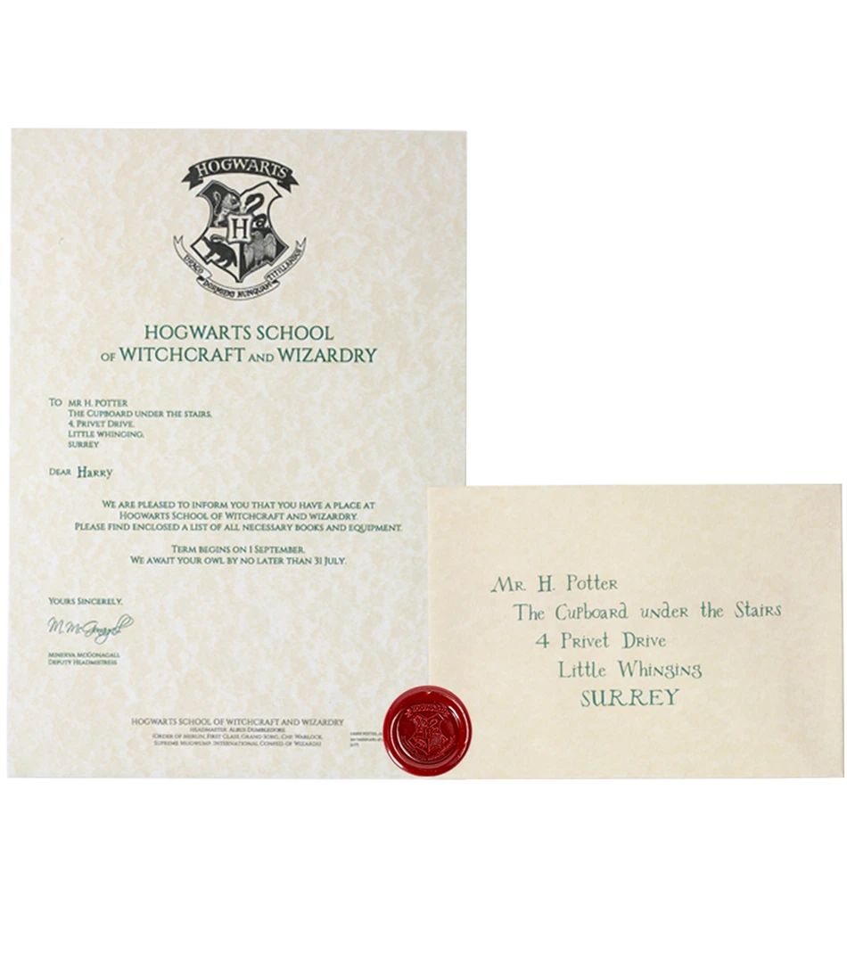Warner Bros Exclusives Harry Potter's Hogwarts Acceptance Letter 3 Warner Bros Exclusives Harry Potter's Hogwarts Acceptance Letter