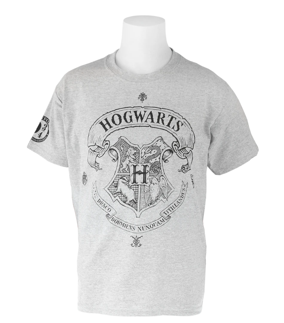 Warner Bros Best Sellers Kids Hogwarts Crest Grey T-Shirt 3 Warner Bros Best Sellers Kids Hogwarts Crest Grey T-Shirt